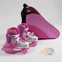 SFR Stomper Girls Adjustable Quad Skates With Skate Bag