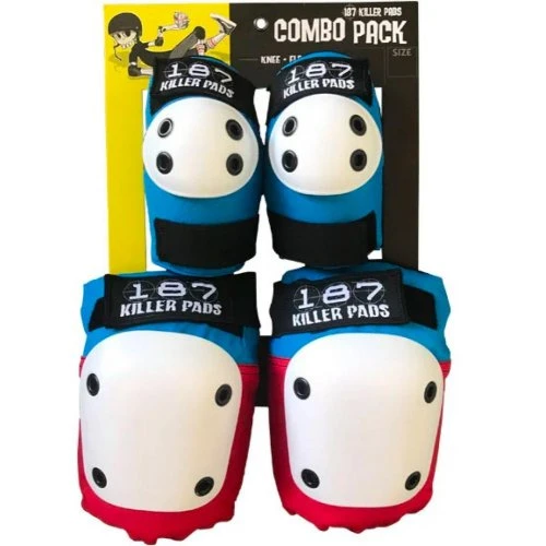 187 Killer Pad Set Combo Pack Red/White/Blue 3 187 Killer Pad Set Combo Pack Red/White/Blue