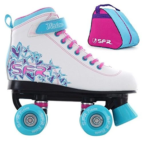 SFR Vision II Childrens Quad Skates White/Blue With Skate Bag 3 SFR Vision II Childrens Quad Skates White/Blue With Skate Bag