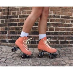 Chuffed Wanderer Skates - Peach Pink -Movement-Pulley Chuffed Wanderer Peach Lifestyle 1 69683.1663102022
