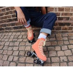 Chuffed Wanderer Skates - Peach Pink -Movement-Pulley Chuffed Wanderer Peach Lifestyle 2 95842.1663102022