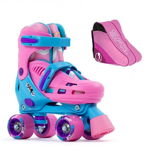 SFR Hurricane III Adjustable Quad Roller Skates Pink/Blue With Skate Bag 3 SFR Hurricane III Adjustable Quad Roller Skates Pink/Blue With Skate Bag