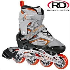 Stingray R7 Adjustable In-Line Roller Skate - Grey/Orange
