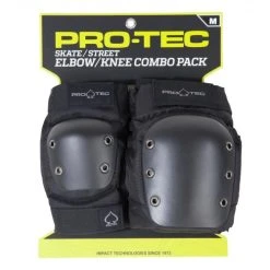 Pro-Tec Street Pad Set Knee/Elbow Combo Open Back Pad Set Black -Movement-Pulley PRT PCO 2000 PACKAGE 500x500 0 1 1