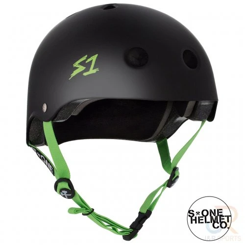 S1 Lifer Multi Impact Helmet - Black Matt Green Strap 3 S1 Lifer Multi Impact Helmet - Black Matt Green Strap