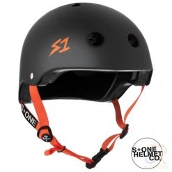 S1 Lifer Multi Impact Helmet - Black Matt Orange Strap