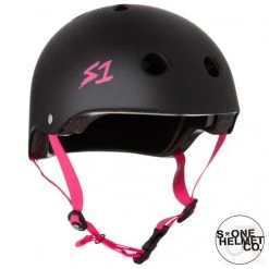 S1 Lifer Multi Impact Helmet - Black Matt Pink Strap
