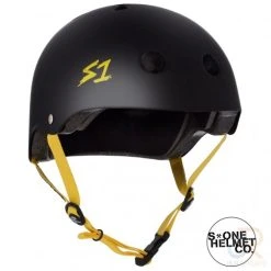 S1 Lifer Multi Impact Helmet - Black Matt Yellow Strap
