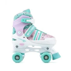 SFR Spectra Adjustable Quad Skates - Pink/Green With Bag -Movement-Pulley SFR20020SFR20Spectra20Pink20Green20Side 500x500 0