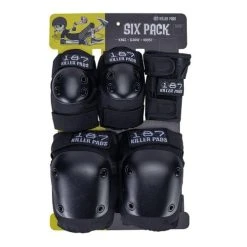 187 Killer Pads Adult 6 Pack Set - Black
