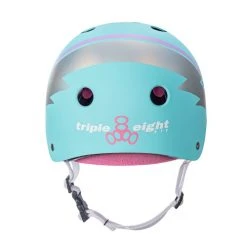 Triple 8 Certified Sweatsaver Helmet - Teal Hologram -Movement-Pulley helmet20hologram20back 500x500 0