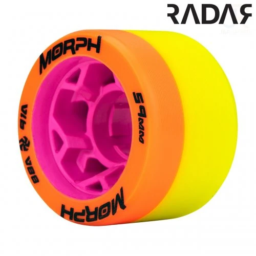 Radar Morph Dual Durometer 59mm 88A/91A Quad Skate Wheels Orange/Yellow (Pack Of 8) 3 Radar Morph Dual Durometer 59mm 88A/91A Quad Skate Wheels Orange/Yellow (Pack Of 8)