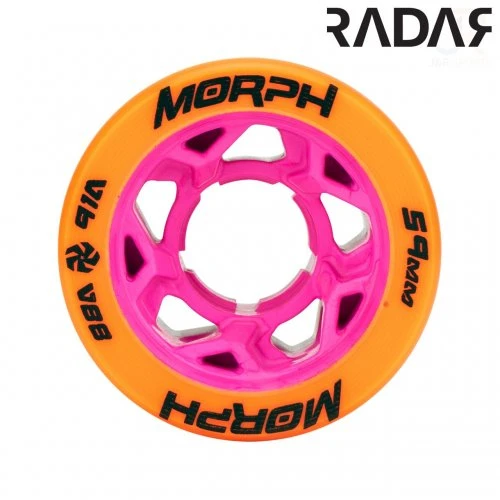 Radar Morph Dual Durometer 59mm 88A/91A Quad Skate Wheels Orange/Yellow (Pack Of 8) 4 Radar Morph Dual Durometer 59mm 88A/91A Quad Skate Wheels Orange/Yellow (Pack Of 8) - Image 2