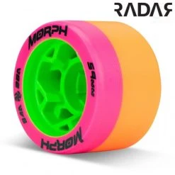 Radar Morph Dual Durometer 59mm 84A/88A Quad Skate Wheels Pink/Orange (Pack Of 4)