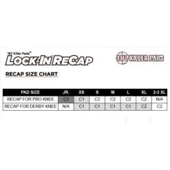 187 Standard Knee Pads Recaps (Pk 2) -Movement-Pulley recap20chart 500x500 0