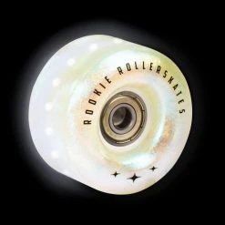 Rookie LED Light Up Quad Roller Skate Wheels White Glitter 85A (4 Pack) -Movement-Pulley rookie20flash20whi 500x500 0