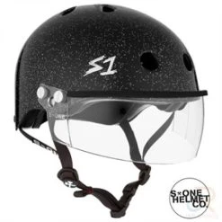 S1 Lifer Helmet With Visor - Black Glitter