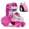 SFR Stomper Girls Adjustable Quad Skates With Penguin Skate Bag