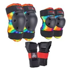 Triple Eight Triple 8 Saver Series 3 Pack Safety Pads Knee Elbow Wrist - Tie Dye - Adult